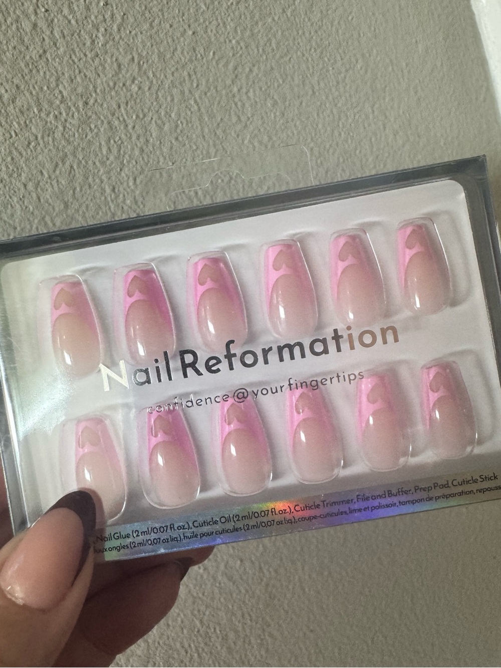 Nail Reformation Heart Pink French Tip Nails 💗